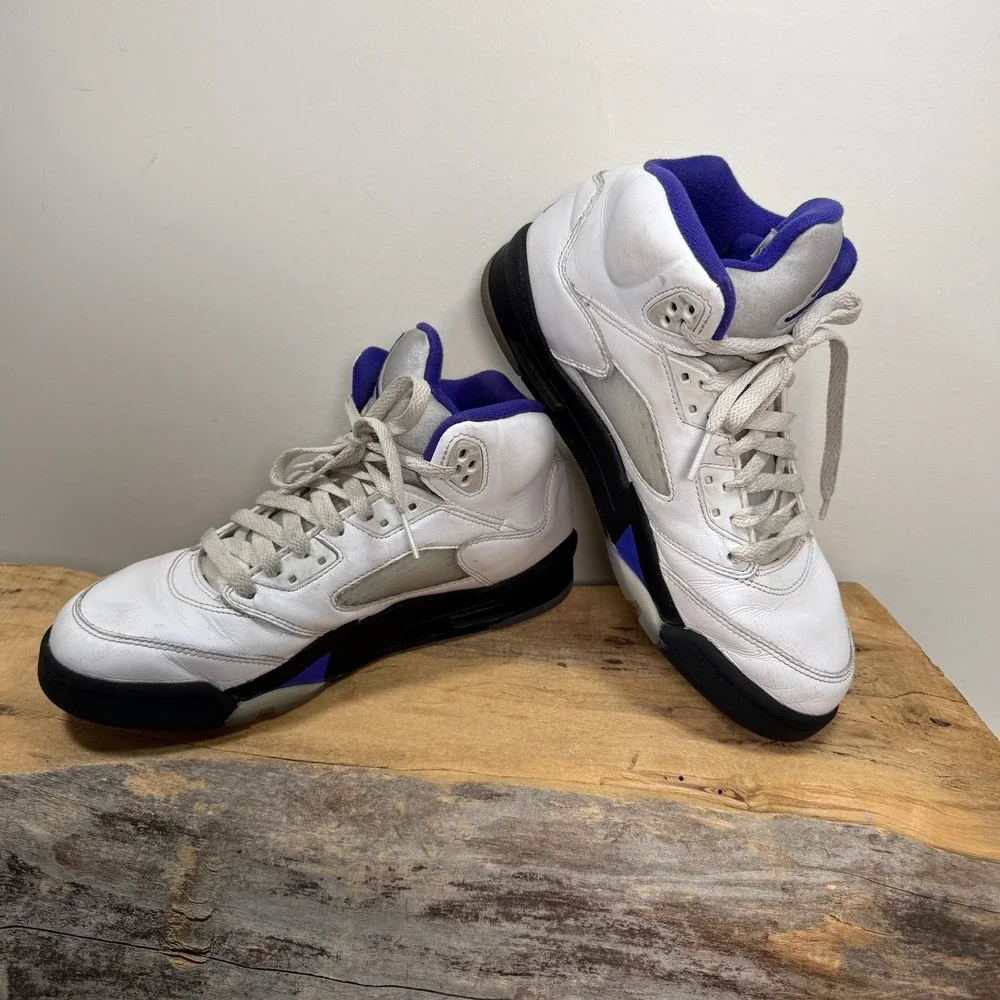 Nike Air Jordan 5 Retro GS Concord White Purple Black‎ 440888-141 Kids Size 7Y